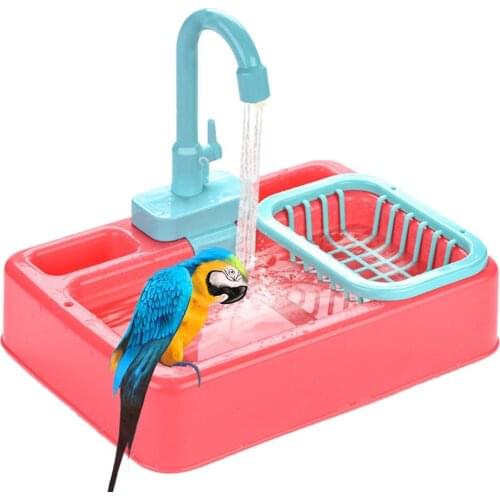 Bird Feeder Parrot Automatic Bathtub Swimming Pool Faucet Bird Cage Bathroom Toys Hummingbird Feeder Feeding Station Bird Toys