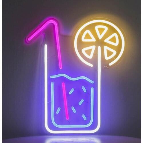 Colorful Juice Flex Neon Sign Custom Handmade Neon Tube with Clear Acrylic Backing For Home Bar Decoration