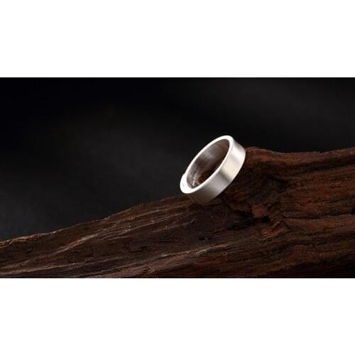 S999 pure silver Korean version of simple brushed handmade personality men and women couples sterling silver open ring
