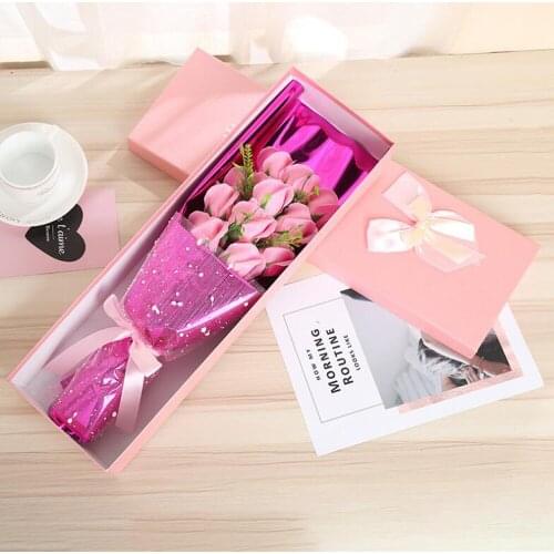 Soap flower plush bouquet toy Valentines Day birthday girlfriend Gifts toy cat gift box