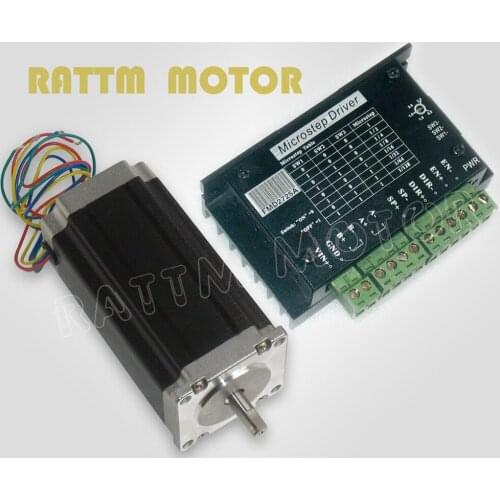 Nema23 CNC stepper motor 425 oz-in,112mm,3.0A & Driver 40V,128 microstep and 2.5A current