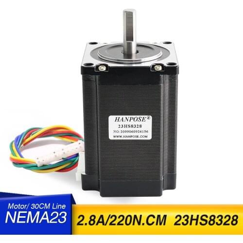 Nema23 Stepper Motor 83mm 2.8A 2.2N.m 57 motor 23HS8328 315 Oz-in for 3D printer CNC engraving milling machine