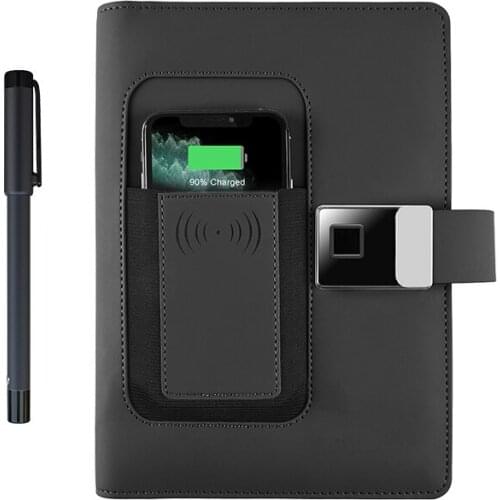 Newest Intelligent Recognition Paper Notepad Fingerprint Locking Power Bank Notebook Blue-tooth APP With Smart Pen