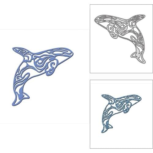 New 2021 Fancy Whale Fish Animal Metal Cutting Dies for DIY Scrapbooking and Card Making Decorative Embossing Craft No Stamps
