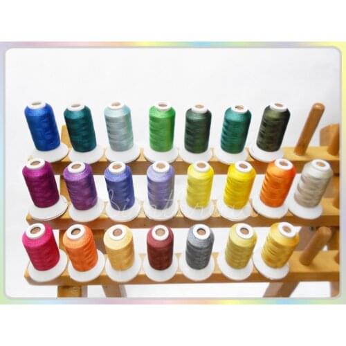 NEW 22 Brother Colors Polyester Embroidery Thread 550Yards/spool with 5pcs Size A Bobbins