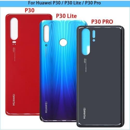 New P30 Rear Housing Case For Huawei P30 Lite P30 Pro Battery Cover Door Back Cover Glass Panel Adhesive Sticker Replace