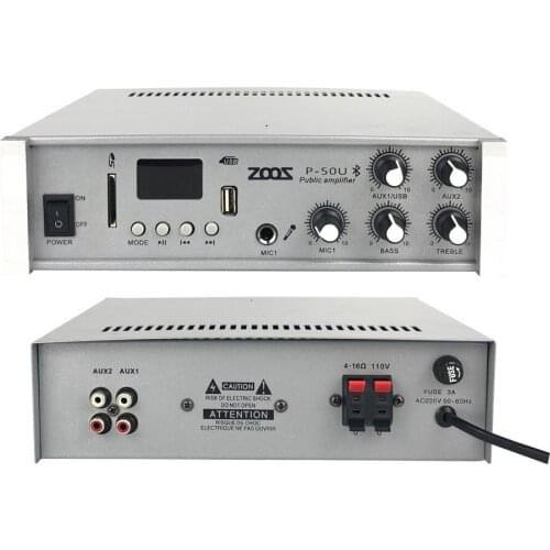 P-50U 50W bluetooth power amplifier nobsound mini bluetooth Analog usb/fm amplifier in miucoco store