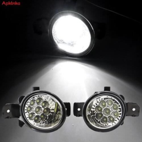 Apktnka Pair LED Fog Lights Front Bumper Fog lamp White For Nissan Almera Qashqai X-Trail Primera Altima Maxima Sentra