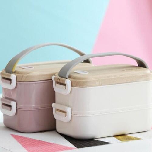 Portable Lunch Box 304 Stainless Steel Double Layer Food Container Portable for Kids Kids Picnic School Bento Box