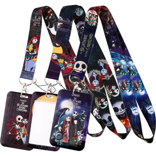 LB1580 The Nightmare Before Christmas Lanyard Neck Strap For Decorations Gym Key Rings DIY Hang Rope Kids Friend Gift Card Cover