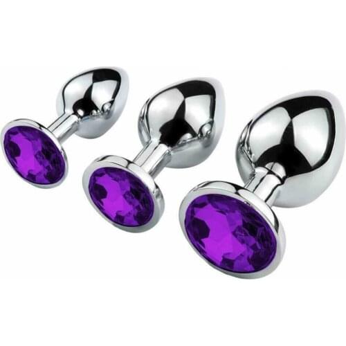 Luxury Jewelry Design Fetish Stainless Steel Anal Butt Plug Fantasy Sex Restraints SM Anal Stimulation Sex Toys For Unisex 3 Pcs