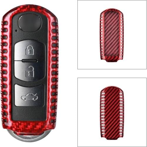 Carbon Fiber Car Replacement Remote Key Shell Cover Case For Mazda 2 3 5 6 CX-3 CX-5 CX-9