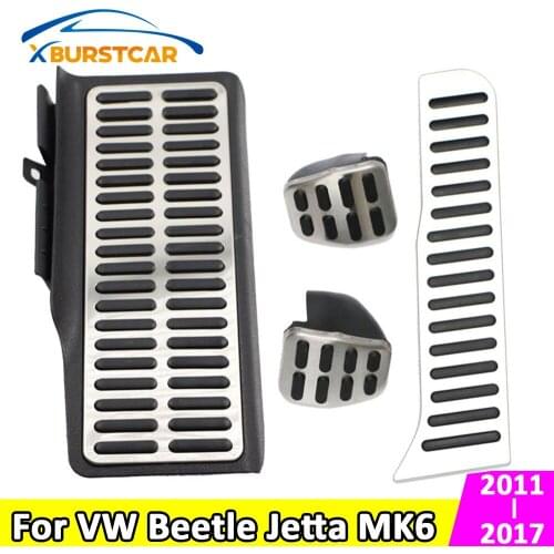 Xburstcar Sports Fuel Brake Pads Clutch Pedal Cover Foot Rest Pedals for VW Volkswagen Beetle Jetta MK6 2011 - 2017 Accessories