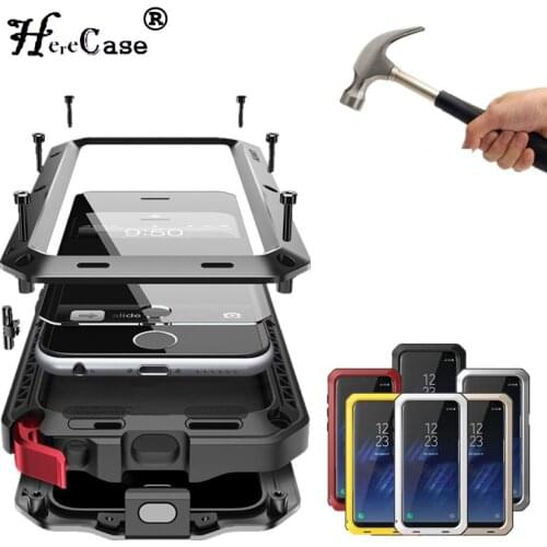 Heavy Duty Protection Case for iPhone 12 Pro Max Doom Armor Metal Aluminum Cover For iPhone 11 8 7 6 Plus XR 5s Shockproof Case