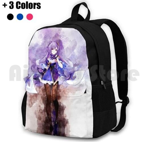 Genshin Impact-Keqing Outdoor Hiking Backpack Riding Climbing Sports Bag Keqing Genshin Impact Genshin Impact Keqing Genshin