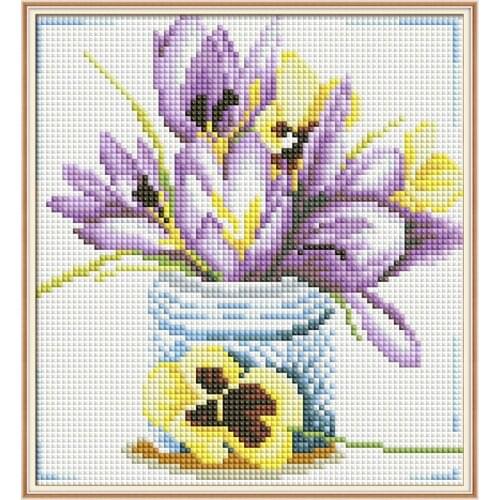 Everlasting Love Small Pot Crocus Chinese 5d Diamond Painting Full Square Christmas Decorations For Home Wedding Halloween Gift
