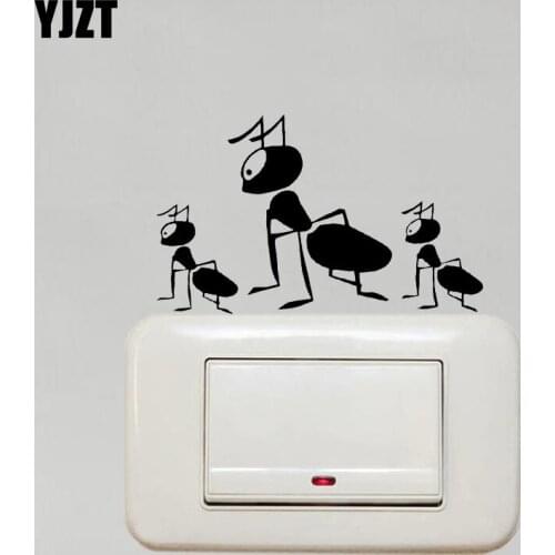 YJZT Cartoon Animal Walking Ants Vinyl Decal Wall Switch Sticker Children Room Decor S19-0289