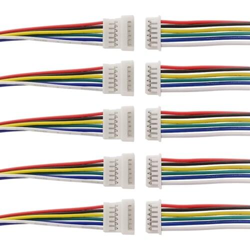 10/5Pairs Cable Length 15CM Pitch 1.25mm JST 1.25mm 6 Pin Micro Male Plug Female Jack Terminals Cables Wire Connector