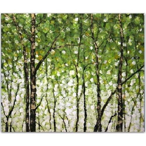 100% hand-painted Home decoration famous oil painting high quality Modern artists painting Green forest DM-2014121018