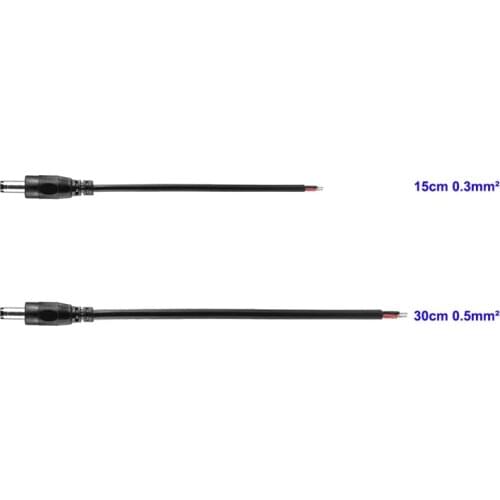 15/30cm 12V 5.5x2.1mm Jack Plug Adapter Connector DC Power Male Pigtail Cable For LED Strip LED Driver AC Adapter CCTV Camera