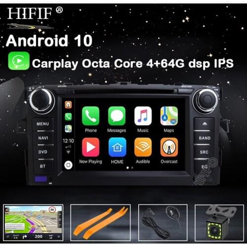 IPS screen Android 10 4G+64G 2 DIN DVD PLAYER Carplay For TOYOTA AURIS Altis COROLLA 2012 2013 GPS navigation stereo receiver