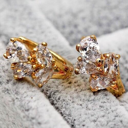 2019 Fashion Jewelry Women Hoop Earrings Vintage Elegant Cubic Zircon Hoops Earrings Korean Circle Earrings For Lady OBS2343