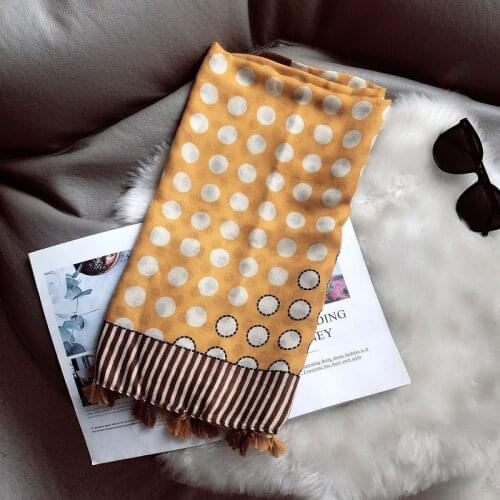 2021 New Fashion Winter Spain Luxury Brand Viscose Scarf Aztec Dot Tassel Hijab Shawls and Wraps Female Foulard Echarpe Designer