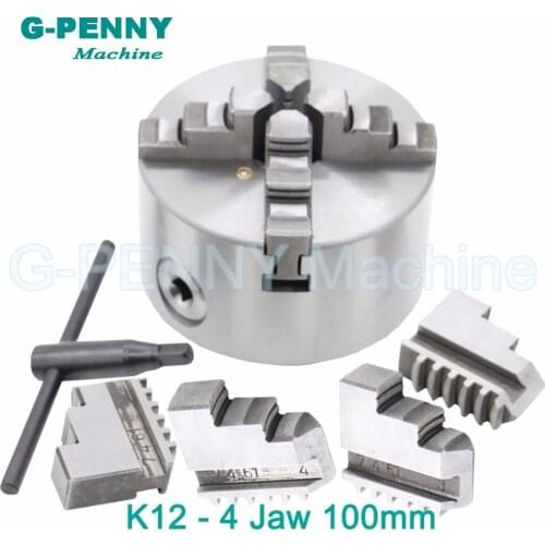 CNC 4th axis / A axis 100mm 4 jaw Chuck self-centering manual chuck four jaw for CNC Engraving Milling machine CNC Lathe Machine