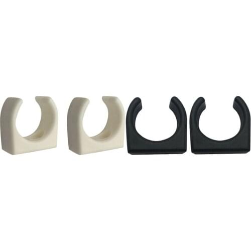 4Pcs Nylon Ladder Clip Boat Hook Clip for Size 1-1/4Inch Diameter Per Set UV Marine Accessories Yacht Boat,White & Black
