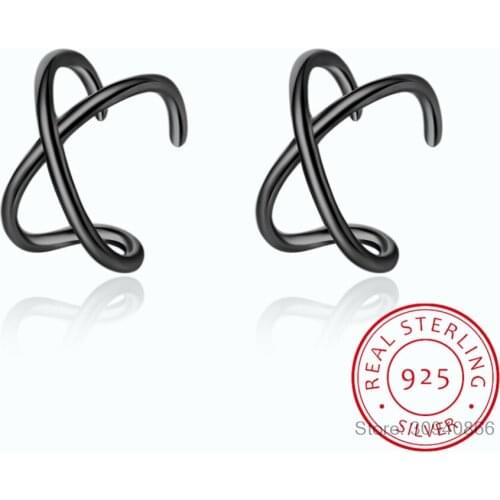 925 Sterling Silver Cross Ear Cuff Non Pierced Earrings for Women Micro Pave CZ Small Clip on Earrings Cartilage Jewelry