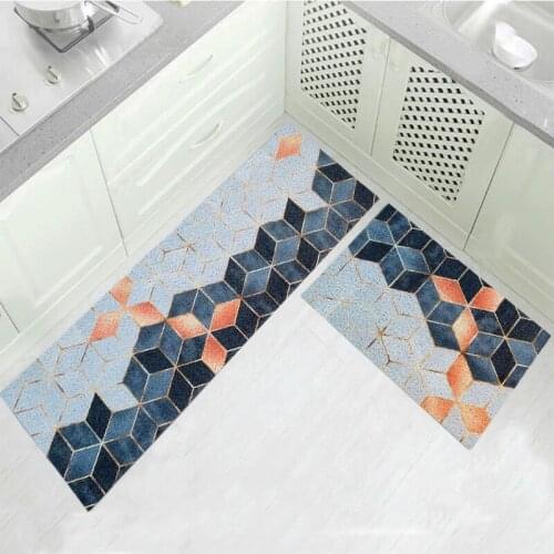 Large Silk Loop Kitchen Mat Anti-slip Entrance Door Mats Custom Printed Pattern Hallway PVC Kitchen Mat Can Be Cut Mats Carpet