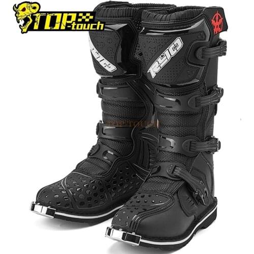 Motocross Boots Retro Motorcycle Boots Breathable Botas Moto Racing Motorboats Shoes Wear Motorcycle Shoe Protector 4 Seasons