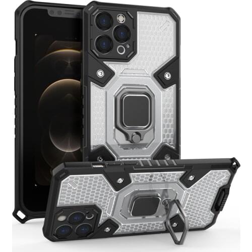 Magnetic Metal Ring Stand Armor Shockproof Case For iPhone 12 Mini 11 Pro Xs Max X XR TPU Bumper Hard PC Protective Back Cover