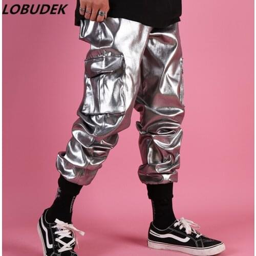 Men Hip Hop Style Harem Pants Loose Trousers Tide Male Singer Dancer Rock Stage Costume Nightclub Fashion Show Long Pants