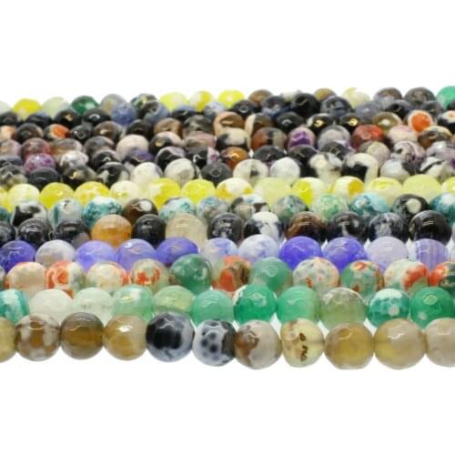Natural Agate Stone 6mm 8mm 10mm cut Agate Beads, Charm Handmade DIY Bracelet Necklace jewelry accessories 16 inches