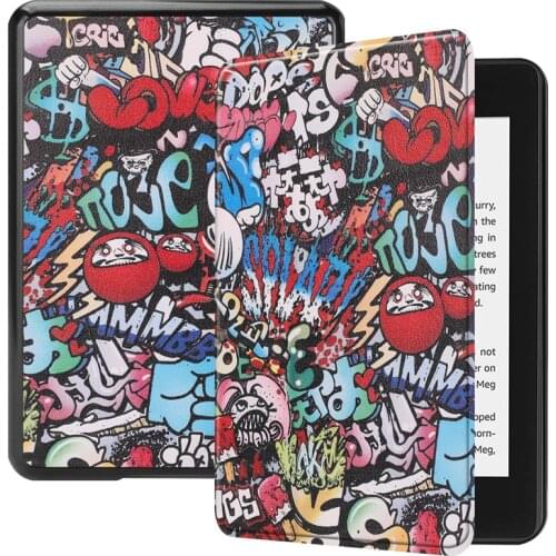 Sleeping Slim PU Leather CaseFor Amazon New Kindle Paperwhite 2018 Painted Smart stand for Kindle Paperwhite 4 6'' E-book cover