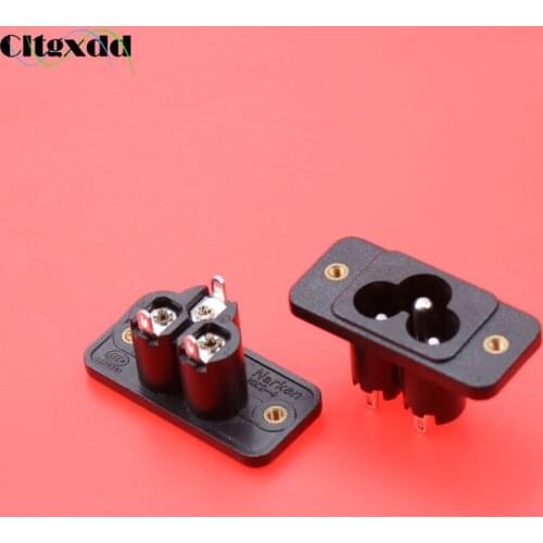 Cltgxdd 1pcs AC 2.5A 250V 3 pin voltage AC IEC 320 C6 male power socket connector 3pin black with Fixed with screw holes