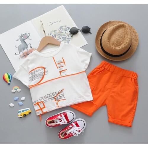 Kids Suits Toddler Infant Clothing Sets 2021 Summer Baby Girls Boys T Shirt letter Shorts Children Vacation Boy Clothes