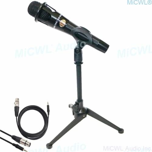 E300 Webcast Condenser Microphone Full Metal Handheld Voice Karaoke Sing Chat Microphones with 3.5mm cable and Desktop Support