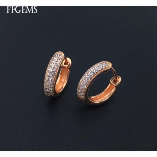 FFGems 925 Silver Earring Sterling Zircon Fine Jewelry For Women Lady Engagement Wedding Party Gift With Box