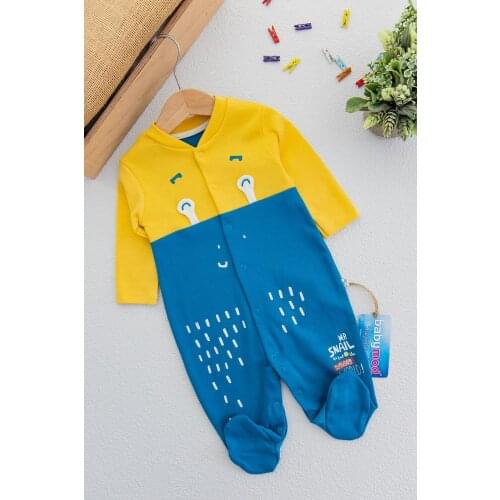 Figured Front Snap Fastener for Baby Boy Jumpsuit