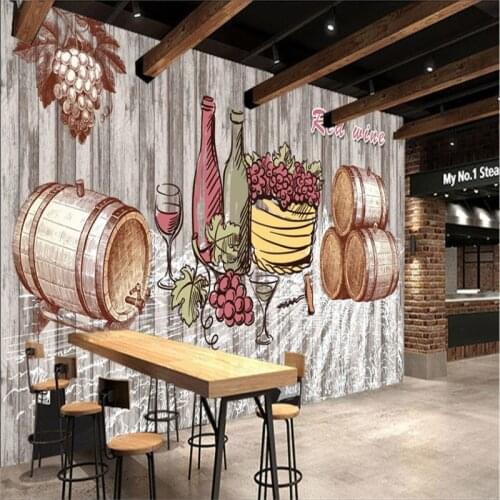 Custom Wine Winery Wine Culture Background Wall Paper 3D Bar Wine Cellar Industrial Decor Mural Wallpaper Papel De Parede 3d
