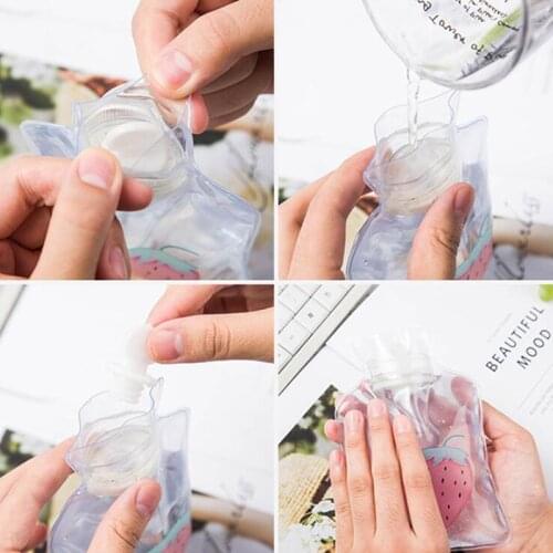 Cartoon Hand Warmer Filled Mini Explosion-proof Portable Hot Water Bags Cute Transparent Hot Water Bottle Warm Belly Treasure