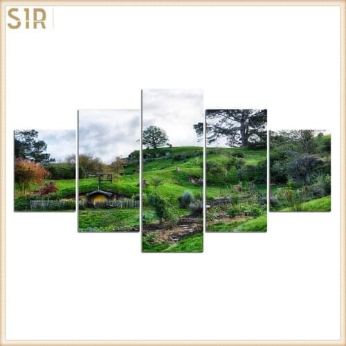 HD 5 Pieces Scenic Snow-capped and Lakes Pictures Posters Wall Art Home Decor for Living Room Painting Wall Art Anime Poster