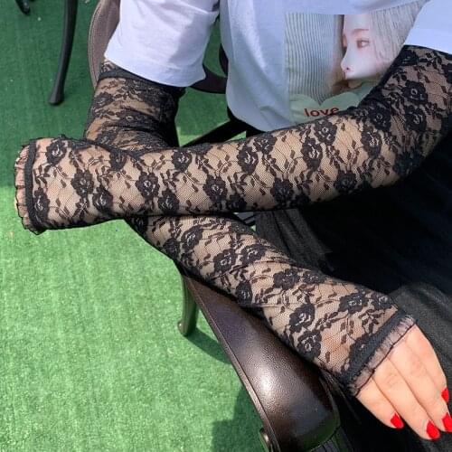 Classic Lace Arm Sleeves Arm Elastic Fake Sleeves Driving Gloves Protectors Summer Sunscreen Fingerless Mittens Covered Scar