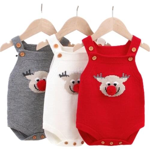 Baby Bodysuits Christmas Newborn Infant Kids Girl Body Suits Clothes Fashion Autumn Cotton Knitted Toddler Jumpsuits Outfits