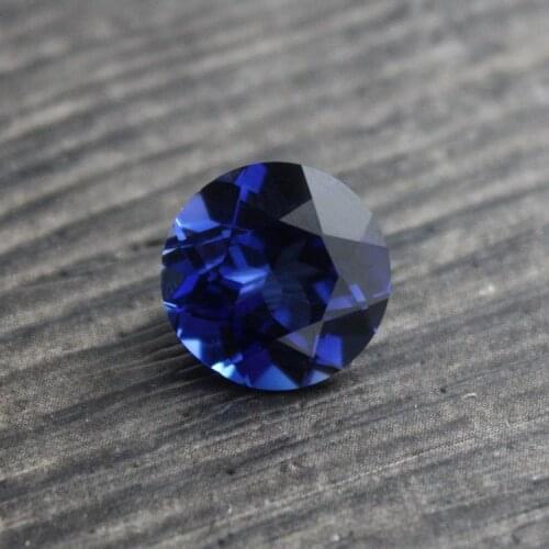 Round shape bright faceted cut blue stone beads blue corundum for jewelry diy making