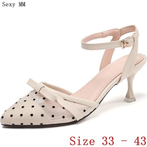 Summer High Heels Women D'Orsay Pumps High Heel Shoes Slingbacks Stiletto Woman Wedding Shoes Small Plus Size 33 - 40 41 42 43