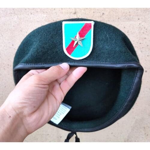 New US Army 20th Special Forces Group Wool Green Beret ONE STAR BRIGADIER GENERAL RANK INSIGNIA Military Hat Cap
