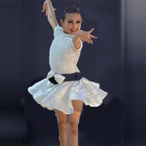 New style girls latin dance costumes sexy senior Lace gauze short sleeves latin dance dress for girls latin dance dresses S-XXXL